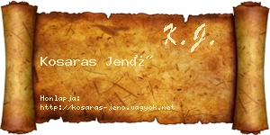 Kosaras Jenő névjegykártya