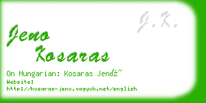 jeno kosaras business card